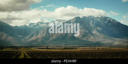 Mountains covered in snow in South Africa Stock Photo