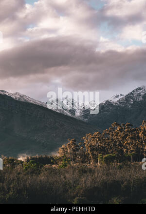 Ceres Mountains covered in snow in South Africa Stock Photo