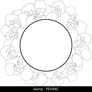 Iris Flower Outline Wreath. Vector Illustration Stock Vector Image ...
