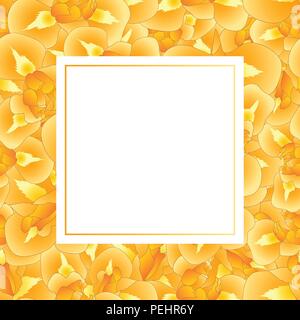 Orange Iris Flower Banner Card. Vector Illustration. Stock Vector