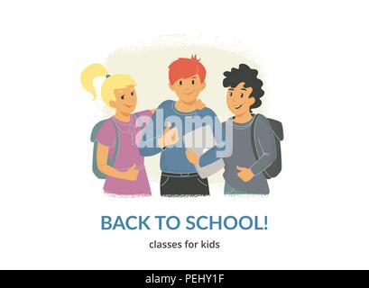 Back to school classes for creative kids Stock Vector