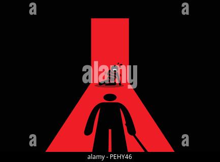 Vector artwork depicts child abuse. Stock Vector