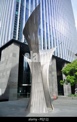 Metal monument near Perth Town Hall, situated  at the corner of Hay and Barrack streets on May 22, 2016 in Perth, Australia Stock Photo