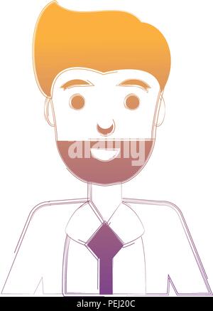 cartoon businessman wiith beard over white background, vector illustration Stock Vector