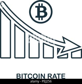 Bitcoin Rate Decrease Graphic icon. Mobile app, printing, web site icon. Simple element sing. Monochrome Bitcoin Rate Decrease Graphic icon illustrati Stock Vector