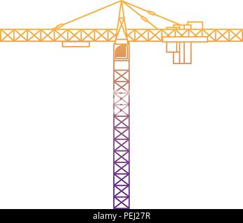 tower crane icon over white background, vector illustration Stock ...