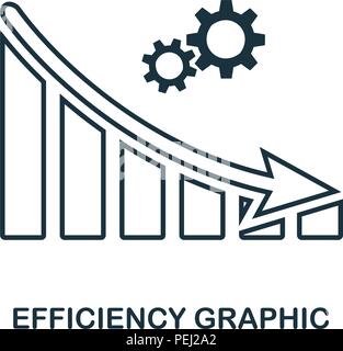 Efficiency Decrease Graphic icon. Mobile app, printing, web site icon. Simple element sing. Monochrome Efficiency Decrease Graphic icon illustration Stock Vector