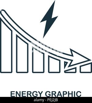 Energy Decrease Graphic icon. Mobile app, printing, web site icon. Simple element sing. Monochrome Energy Decrease Graphic icon illustration Stock Vector