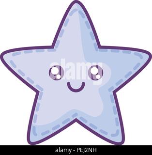 kawaii star icon over white background, vector illustration Stock Vector