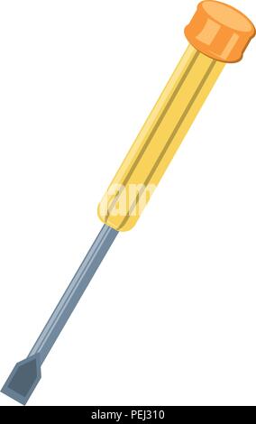 screwdriver tool icon over white background, vector illustration Stock Vector