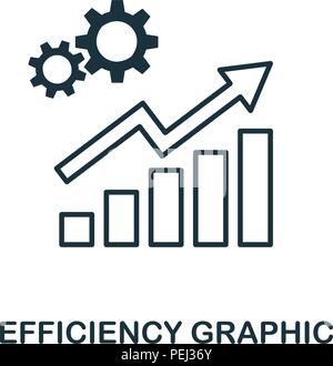 Efficiency Increase Graphic icon. Mobile apps, printing and more usage. Simple element sing. Monochrome Efficiency Increase Graphic icon illustration. Stock Vector