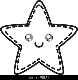 kawaii star icon over white background, vector illustration Stock Vector