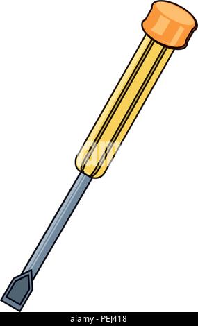screwdriver tool icon over white background, vector illustration Stock Vector