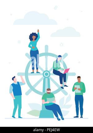 Business management - flat design style colorful illustration Stock Vector