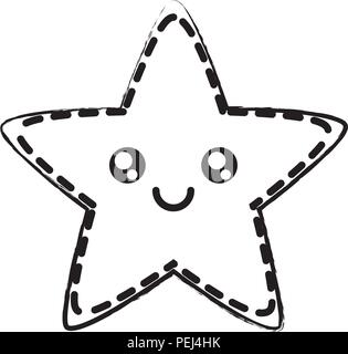 kawaii star icon over white background, vector illustration Stock Vector