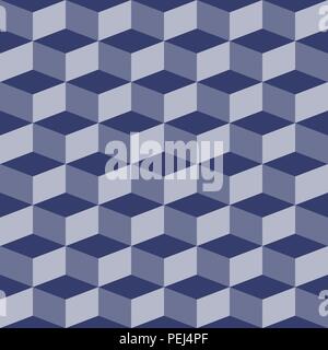 Abstract blocks visual illusion seamless pattern Stock Vector