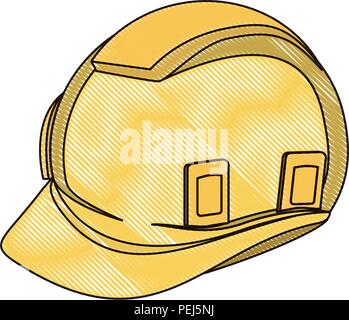 construction safety helmet over white background, vector illustration Stock Vector