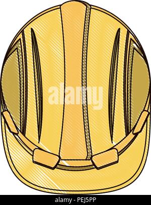 construction safety helmet over white background, vector illustration Stock Vector