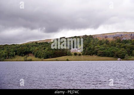 Malham Tarn is a glacial lake in the Yorkshire Dales. It is one of only eight upland alkaline lakes in Europe and is of major conservation interest. Stock Photo