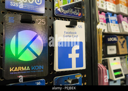 Prepaid Gift Cards at Smith's Food and Drug Store, now owned by Kroger Company, is a prominent regional Supermarket Chain, Great Falls, Montana, USA Stock Photo