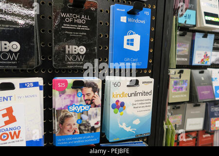 Prepaid Gift Cards at Smith's Food and Drug Store, now owned by Kroger Company, is a prominent regional Supermarket Chain, Great Falls, Montana, USA Stock Photo