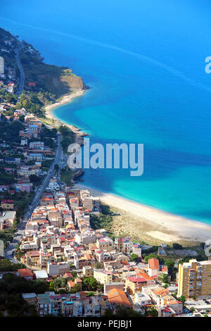 Virgin Mary beach (Vergine Maria)  in Palermo, Sicily, Italy Stock Photo