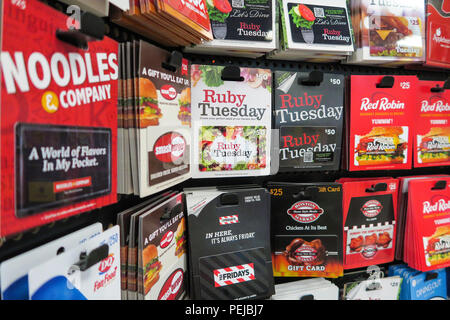 Prepaid Gift Cards at Smith's Food and Drug Store, now owned by Kroger Company, is a prominent regional Supermarket Chain, Great Falls, Montana, USA Stock Photo