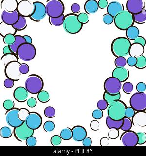 Heart dots frame with pop art confetti background. Stock Vector