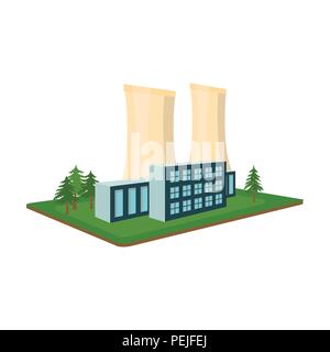 Metallurgical plant. Factory and industry single icon in cartoon style isometric vector symbol stock illustration . Stock Vector