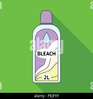 Bottle of bleach. Dry cleaning single icon in flat style vector symbol stock illustration . Stock Vector