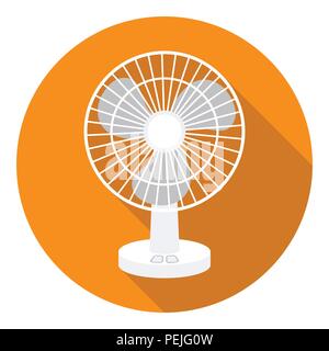 Fan icon in flat style isolated on white background. Household appliance symbol vector illustration. Stock Vector