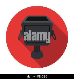 Garbage can icon in flat style isolated on white background. Park symbol vector illustration. Stock Vector