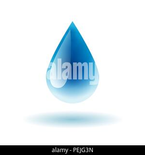Blue shiny water drop vector illustration Stock Vector