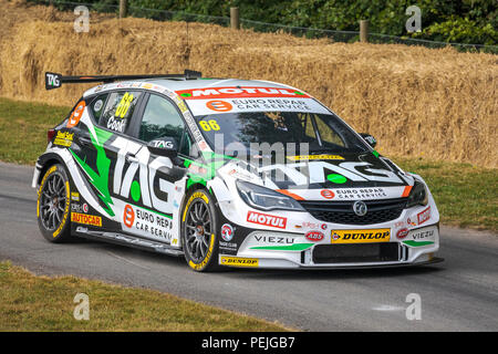 2018 Vauxhall Astra BTCC entrant with driver Josh Cook at the 2018 Goodwood Festival of Speed, Sussex, UK. Stock Photo