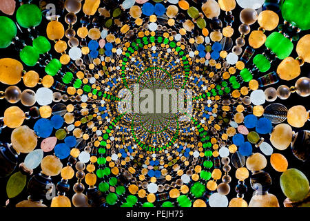 Kaleidoscopic Pattern of Glass  Beads, based on own Reference Image Stock Photo