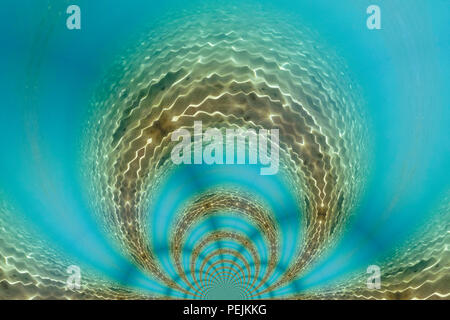 Kaleidoscopic Pattern of an Underwater Scene, based on own Reference Image Stock Photo