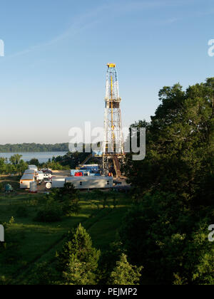 Drill baby drill, Texas increased drilling with new technology from high-fracturing wells and horizontal drilling. Stock Photo