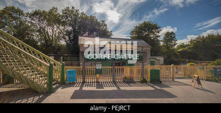 Corfe Castle train station, Swanage Railway, near Wareham, Dorset, UK Stock Photo