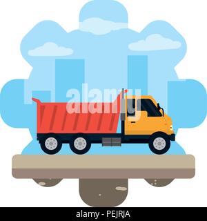 Truck service and maintenance - vector illustration Stock Vector Art