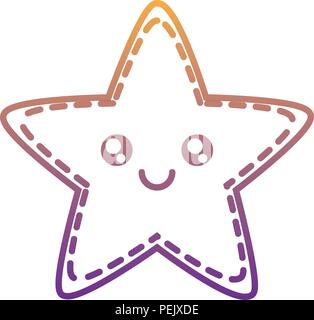 kawaii star icon over white background, vector illustration Stock Vector