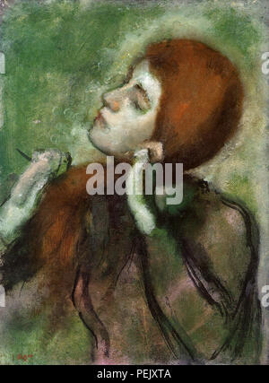Woman Combing Hair, Degas, Edgar Stock Photo