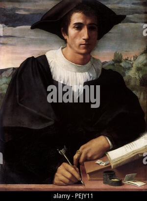 Young Man Writing, Franciabigio, Francesco Stock Photo