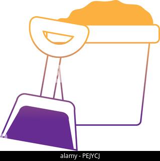 sand bucket and shovel over white background, vector illustration Stock Vector