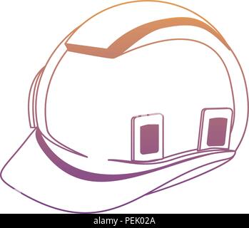 construction safety helmet over white background, vector illustration Stock Vector