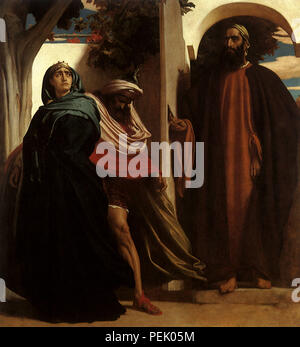 Jezebel, Ahab and Elijah, Leighton, Frederic Stock Photo