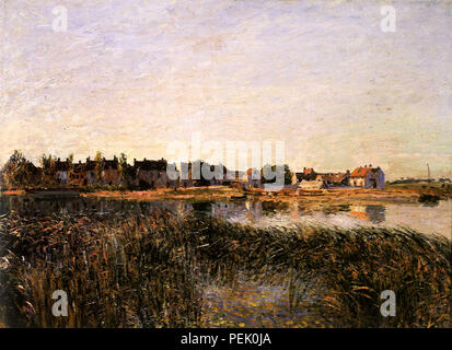 View of Saint-Mammes, Sisley, Alfred Stock Photo