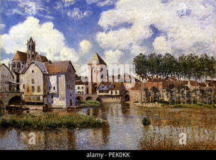 Moret-sur-Loing: the Porte de Burgogne, Sisley, Alfred Stock Photo