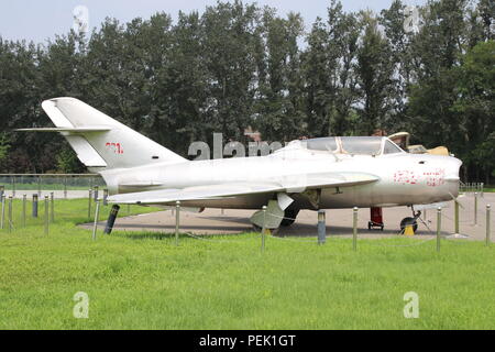 Shenyang JJ-5 Fresco, registration 201238 photographed at the Civil Aviation Museum, Beijing, China July 2018 Stock Photo