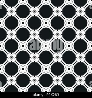 Seamless Vector Black and White Pattern in Arabian Style Stock Vector
