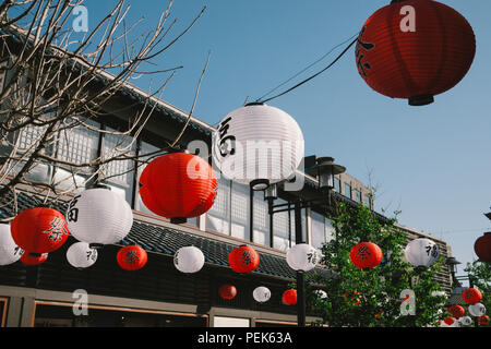Japanese lanterns in Little Tokyo Los Angeles Stock Photo